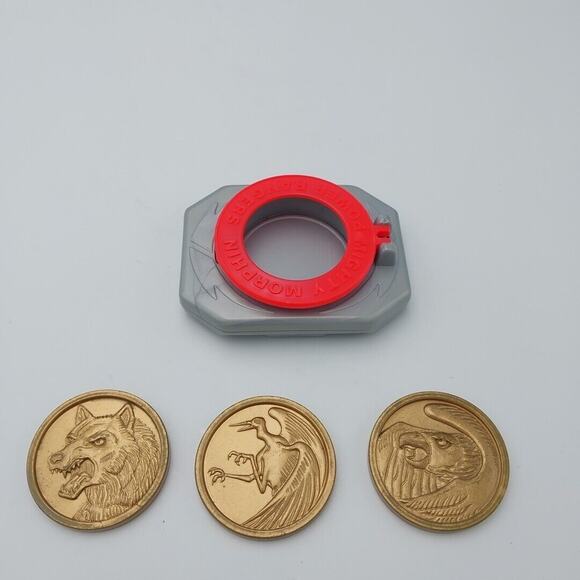 1995 Mighty Morphin Power Rangers Movie Promo Toy Watch & Buckle With 3 Coins - Picture 1 of 4